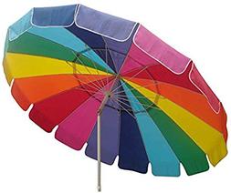 8' Beach Umbrella, Uv Protected Vented Outdoor Beach Shade, 